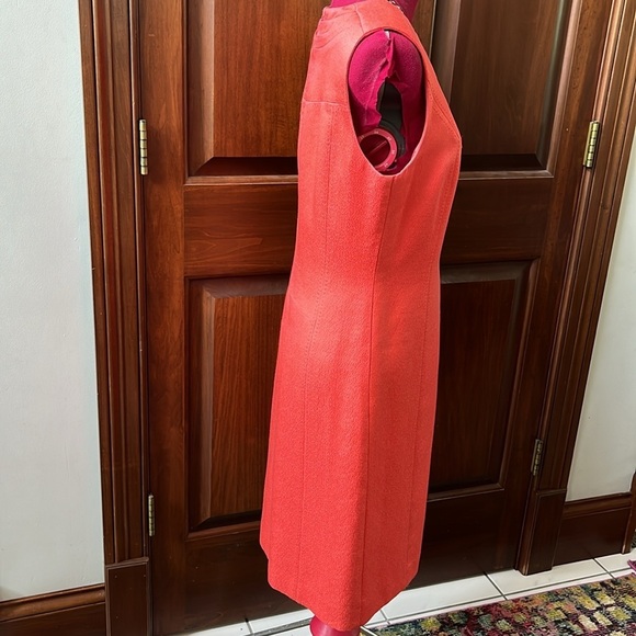 Tory Burch Dress Sleeveless dark coral almost orange flattering sheath Sz 6 - Picture 8 of 16